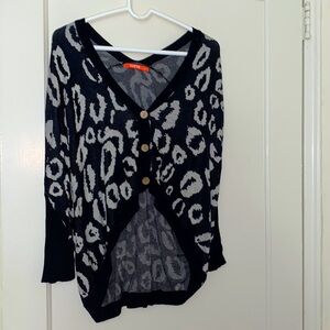 black and white stretchy cardigan size: S/M
